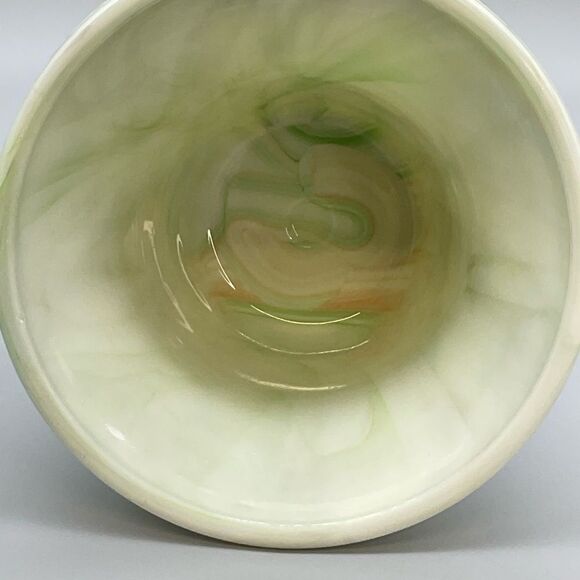 1940s Akro Agate Slag Glass Vase Pot Art Deco - Picture 12 of 16